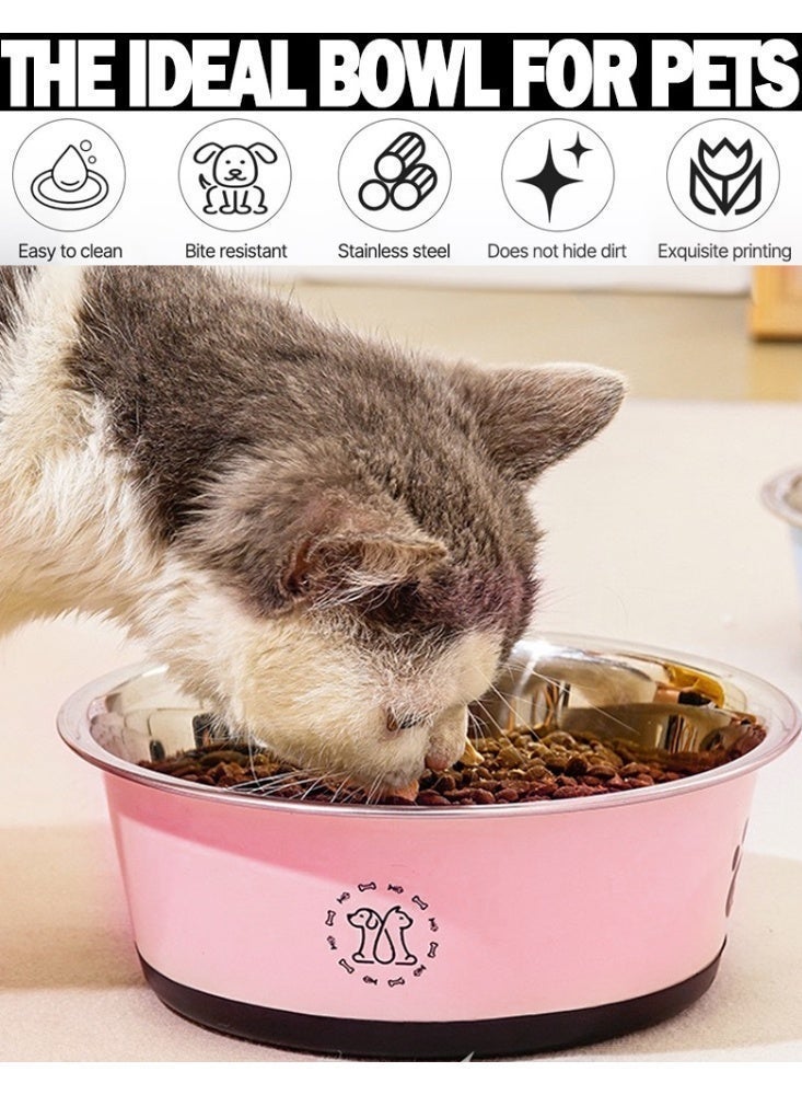 Malaksky Pet Supply Stainless Steel Dog & Cat Food Bowl - Heavy Duty - Stainless Steel, Double Wall Insulated, Non-Slip Elevated Bowl for Medium Small Breed Cat &Dogs, Anti Rust Dishwasher Safe - Image 2